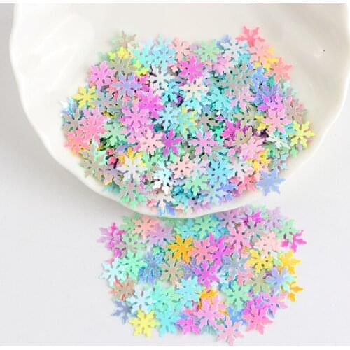 10mm Snowflake Sequins Christmas Sequin Loose Paillettes Embellishment Findings Wedding Decoration Clothes Accessories 10g/pack