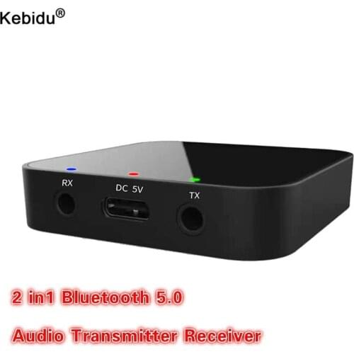 Bluetooth5.0 Audio Transmitter Receiver 2 in 1 USB Dongle stereo Music Wireless Adapter 3.5mm AUX Jack For Car PC TV Headphones