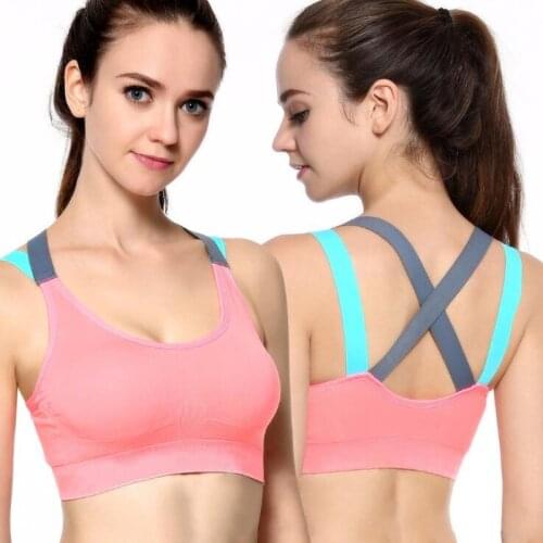 Sexy Sports Bra Top For Fitness Women Push Up Cross Straps Yoga Running Gym Femme Active Wear Padded Underwear Crop Tops Female