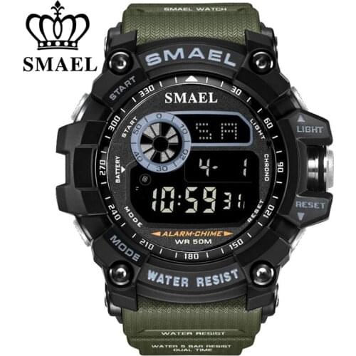 SMAEL Brand Mens Sports Watches Luxury Military Watches For Men Outdoor Electronic Digital Watch Male Clock Relogio Masculino