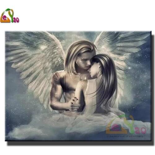 Diamond embroidery Angel Couple,diamond paintings full square drill stitch cross rhinestone of picture mosaic Lover portrait