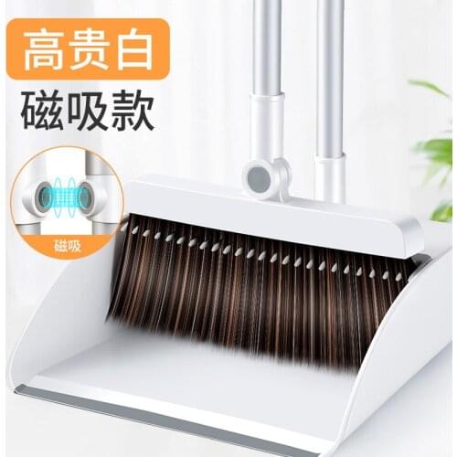 Innovative magnetic suction folding broom set home broom bump combination non-stick hair sweeper mop