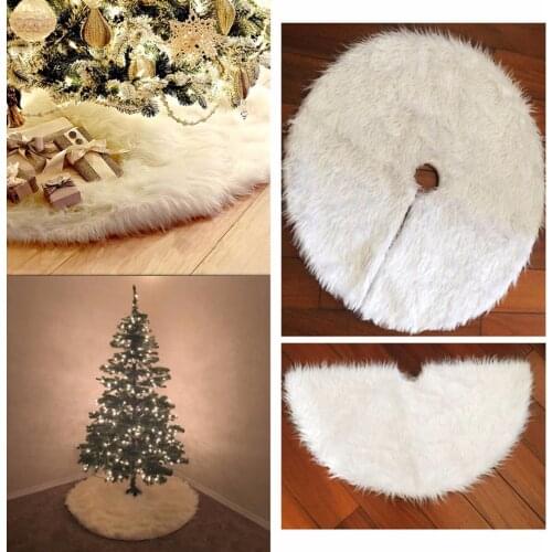 JX-LCLYL New Christmas Tree Skirt Apron Santa Claus Print Ornaments Xmas Party Home Decor