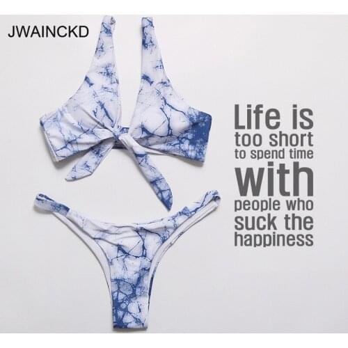 JWAINCKD Paisley Knotted Bikini Set Women Swimwear Deep V Sexy Swimsuit Female Biquinis Brazilian Bathing Suit Bikini 2019 Mujer