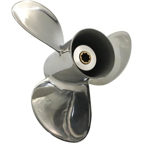 Boat Propeller 9 1/4x10 for Yamaha 9.9HP-15HP 3 Blades Stainless Steel Prop SS 8 Tooth RH OEM NO: 63V-45952-00-EL 9.25x10