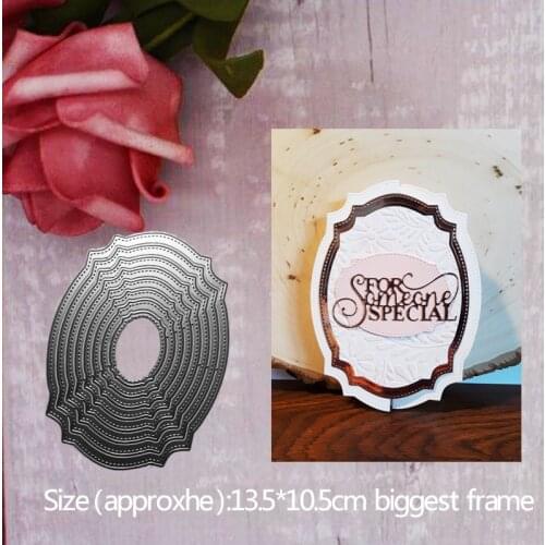 Biggest size 13.5*10.5cm alinacraft 8pc basic frame Metal Cutting Dies Scrapbooking DIY Album Paper Card Craft Embossing stencil