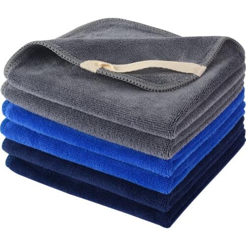 Sinland Microfiber Towel Ultra Soft Brushed Magic Baby Face and Hand Towel Washcloths 12 inch x 12 inch 6 Pieces