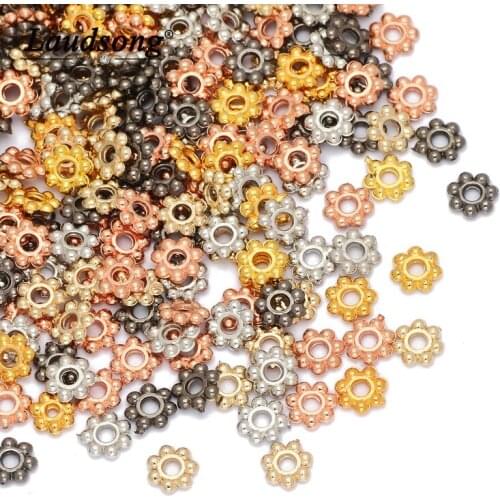Fashion Acrylic Plated CCB Flower Ring Loose Spacer Beads Supplies For Jewelry Making DIY Bracelet Necklace Earrings Accessories