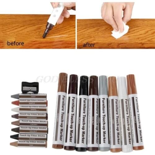 17Pcs Furniture Touch Up Kit Markers & Filler Sticks Wood Scratches Restore Kit Drop Shipping