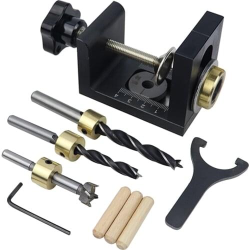 Woodworking Drilling Guide Locator Kit Wood Dowel Jig Pocket Hole Drill Bit For Carpentry Hole Puncher Locator Tool