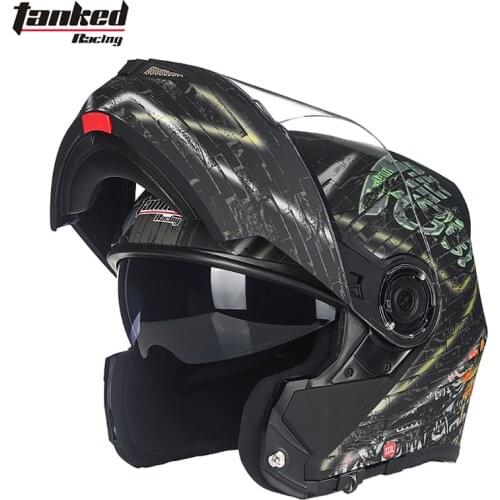 Tanked Racing motorcycle flip up Helmet MOTO dirt biker motorbike motocross off road safety helmets M L XL XXL XXXL