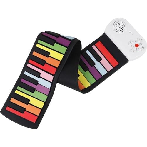 49-key Hand-rolled Piano Rainbow Color Practice Electronic Organ Musical Instrument