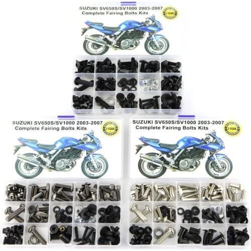 Fit For Suzuki SV650 SV1000 2003 2004 2005 2006 2007 Complete Full Fairing Bolts Kit Clips Bodywork Washer Nuts Fastener Steel