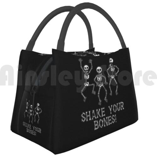 Portable Insulation Bag Shake Your Bones Skeleton Bones Dancing Dance Funny Humor Gothic Goth