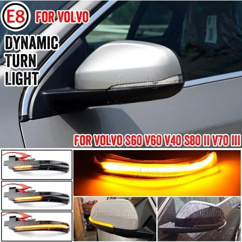 For Volvo V40 CC II V60 S60 2011-2018 S80 V70 III LED Dynamic Turn Signal Rear View Mirror Sequential Blinker Indicator Light