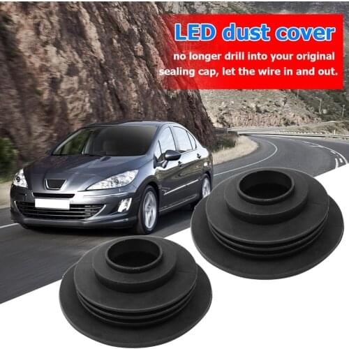 2Pcs HID LED Headlight Dust Cover Rubber Dustproof Sealing Headlamp Bulb Caps Dust Cover Refitting Sealing Low High Beam