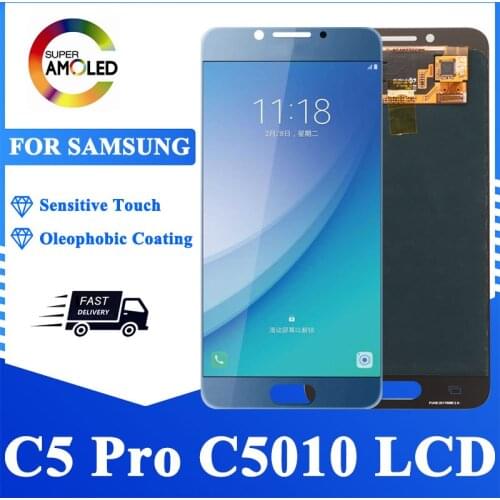 Super Amoled 5.2''LCD Display Replacement For Samsung Galaxy C5010 LCD Screen Assembly For Samsung C5 Pro Touch Screen Digitizer