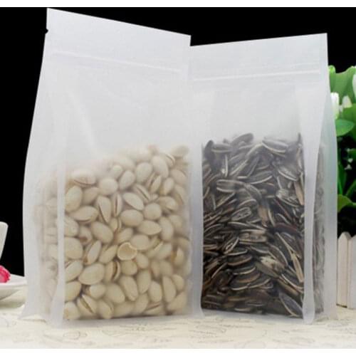 50pcs/Lot Stand Up Packaging Tea Bag Heat Seal Ziplock Reclosable Package Frosted Clear Resealable Snacks Matte Bags
