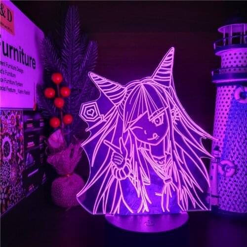 Danganronpa Mioda Ibuki Anime 3D Lamp Night Lights Color Changing Illusion Table Desk Led Xmas Gift Decor Home Lampara