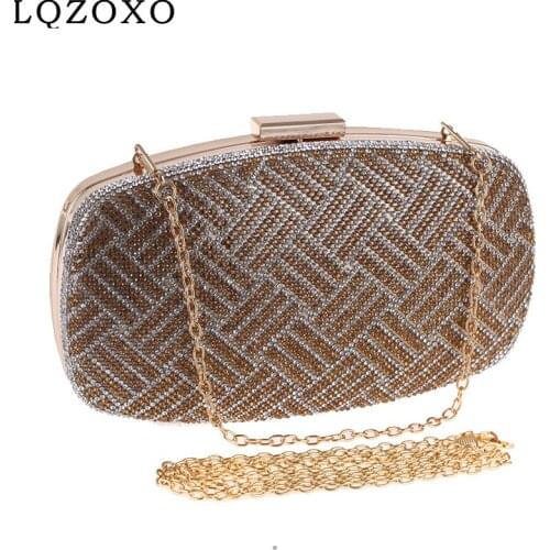Party Evening Clutch Purse and Handbag for Women Luxury Designer Golden Diamond Wedding Clutch Bag Elegant