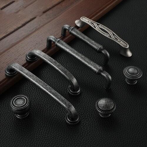 WV Retro Kitchen Door Handles Cabinet Door Vintage Handle Knobs Furniture Hardware Cupboard Antique Handles Cupboard Pulls 675