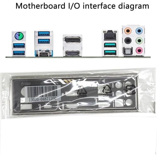 IO SHIELD back plate for ASUS TUF GAMING X570-PLUS ( BLACK-NO WIFI)