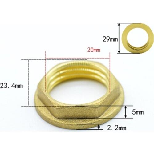 1/2" BSP Female Brass Hex Head Nut With Flange Washer Spacer Pipe Fitting