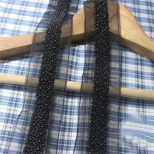1Yds wide 2cm Diy handmade clothing accessories black bead lace ladies collar decoration lace trim A1222
