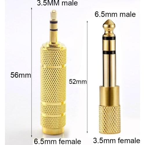 1pc Audio Adapter 6.5mm Stereo Jack Male to 3.5mm Female Connector Headphone Amplifier AV Microphone Speaker Converter