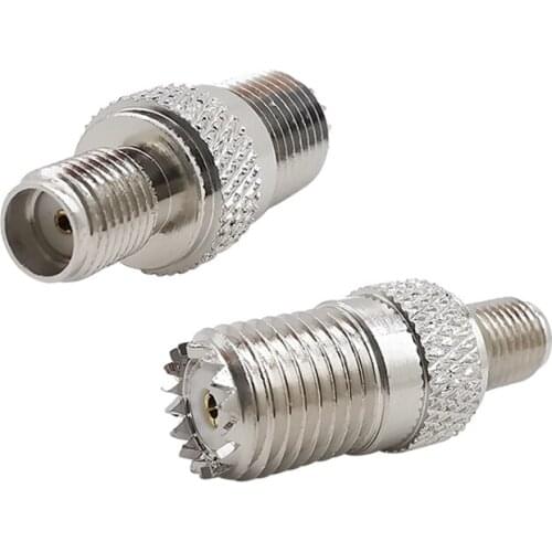 1Pcs SMA-UHF Connector Nickel-plated SMA Female Jack to Mini UHF Female Socket RF Coaxial Straight Pin Convertor Adapter