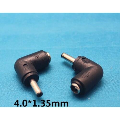 100pcs 4.0*1.35mm Bending Angle DC Connector Jack Plug 5.5*2.1mm Converter Mother Female Turn to 40135 Male Power Adapter