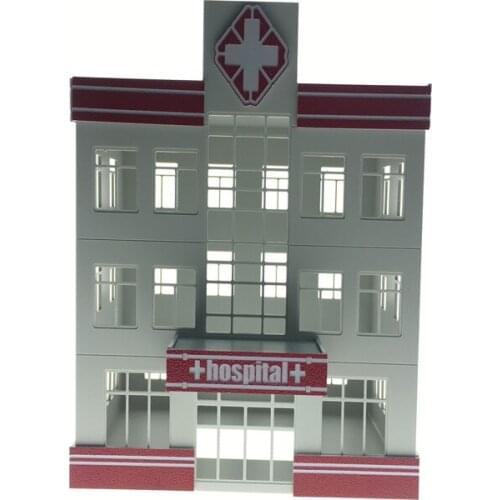 2pcs/lot Ho Scale Architectural Scene Plastic Model Building Hospital House For Ho Train Layout And Hobby Model Maker