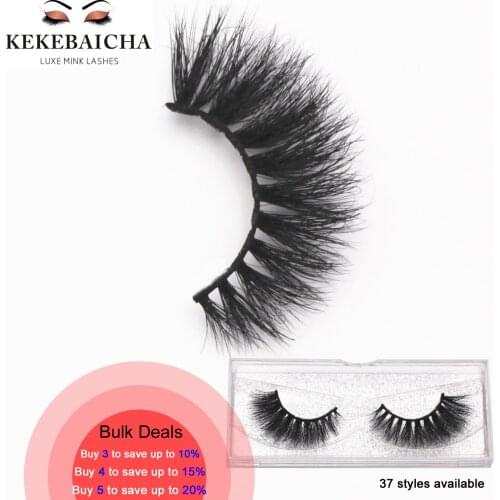 KEKEBAICHA 3D Dramatic Lashes Mink Eyelashes 100% Cruelty Free Handmade Full Stirp Lashes Long Upper Lashes Makeup Fake Eyelash
