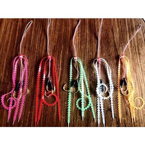 50PCS 5 colors mixed Copper Slide Parts Fishing Fishing Equipment Snapper Skirts and Rubber Tie Mule Maintenance Supplies