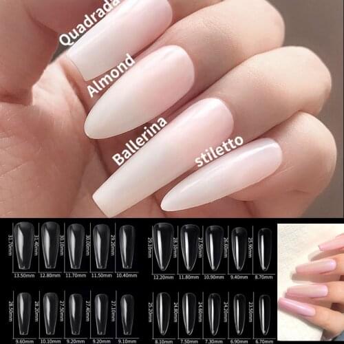 500pcs fake nails Artificial Coffin Nails Nails Extension accesorios capsules ongles en gel x nail supplies for professionals