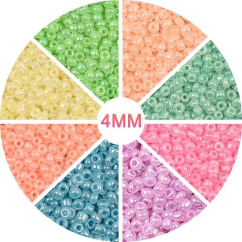 Approx.4mm Pearl Color Seedbeads Czech Glass Beads for Jewelry Making 2MM Round Hole Size Needle Work Grament Bracelet Necklace