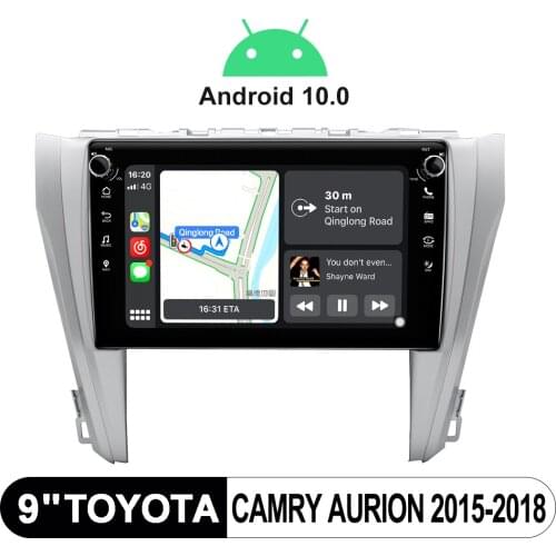 Head Unit Radio Automotivo 1 din Android 10 Car Stereo 9 Inch Car Multimedia Player Carplay 4G For Toyota Camry Aurion 2015-2018