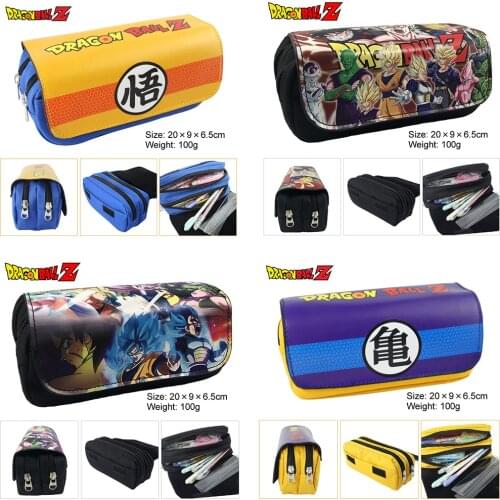 Dragon Ball Pen Case Cartoon Cartoon Pen Holder Double Zipper Pencil Case Stationery Bag Men and Women Universal School Season