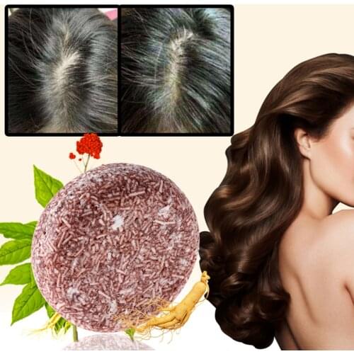 Polygonum Essence Hair Darkening Shampoo Bar Soap Natural Organic Mild Formula Hair Shampoo Gray Hair Reverse Hair Cleansing