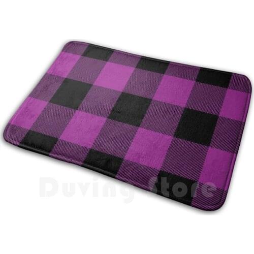 Purple &Amp ; Black Plaid Cloth Face Mat Rug Carpet Anti-Slip Floor Mats Bedroom Carpet Quarantine Face Inhale Breath Oxygen