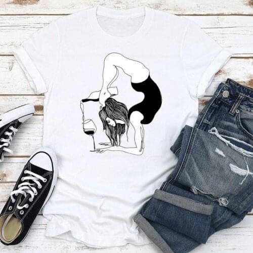 Summer Wine Lady Beach Printing Fashion Cute Short Sleeve Women Clothes Print Cartoon Tshirt Female Tee Top Graphic T-shirt