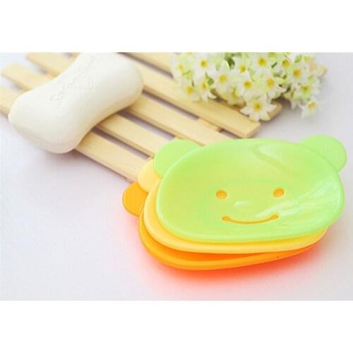 Sale Hot 1PCS Newest Candy Color Cute Cartoon Animal Portable Soap Box Soap Holder Travel Bathroom Soap Dish Jewelry Storage Box