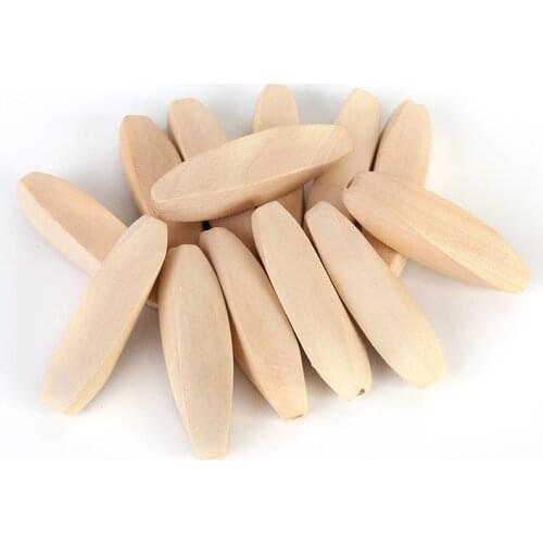 Baoniu Diy Jewelry Accessories 5-piece Set Hemu Twisted Bead Raw Wood Color Can Be Painted Beaded Pendant Accessories 55*14mm