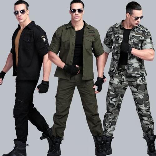 Tactical Camouflage Clothing Suits Military Shirt Pants Army Fans Mens Outdoor Combat Training Suits Umiform