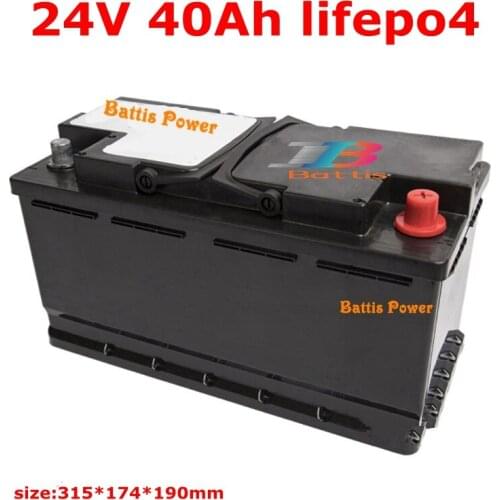 Lithium 24V 40Ah LifePo4 battery deep cycle for 1200W golf cart Boat backup power scooter inverter Xenon lights + 5A charger