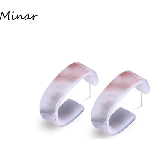 Trendy Resin Earrings For Women Sterling Sliver White Earrings Geometric Woman Accessories Wholesale Simple Earrings Gifts