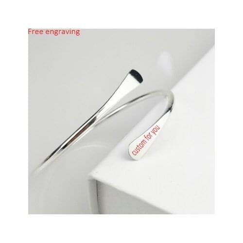 MYLONGINGCHARM 1pc Customize Name Words Bracelet Brass Stacking Bangles Smooth Oval Stacking Bracelet Open Cuff Bangles 4 colors