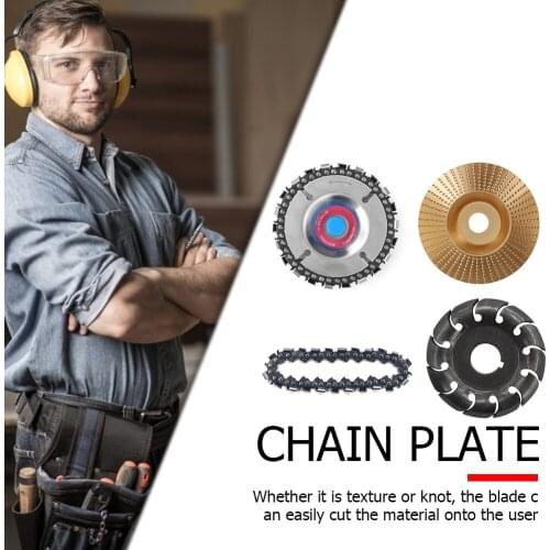 4pcs Grinder Chain Disc Set Wood Angle Shaping Grinding Wheel 12 Teeth For Wood Polishing Grinding Wheel Tool Chainsaw Disc