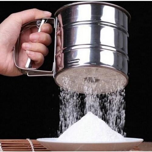 Stainless Steel Sieve Cup Powder Flour Mesh Sieve Baking Tools For Cakes Decorating Pastry Tools Flour Sieve Sugar Powder Sieve