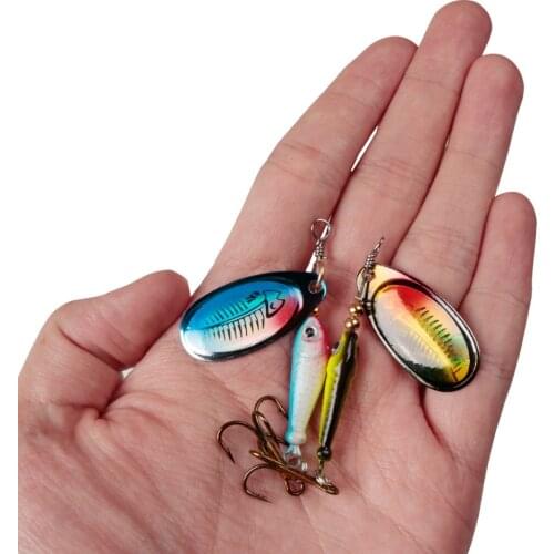Novel Jig Rotating Spinner Fishing Lure 9g Spoon Sequins Mini Crankbait Metal Hard Bait Treble Hooks Jerkbait Shad Bass Tackle